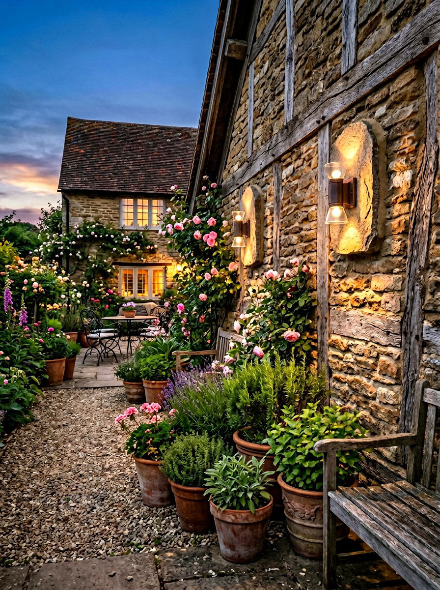 Rustic Stone Wall Sconce - 30 retaining wall lighting ideas
