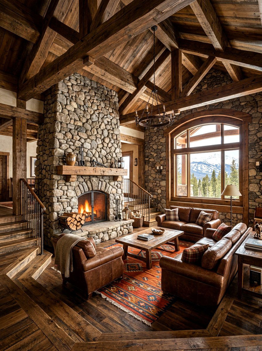 Rustic Sunken Living Room - 30 sunken living room ideas