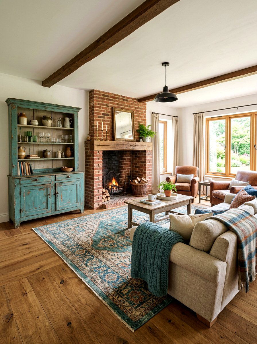 Rustic Teal Living Room - 30 teal living room ideas
