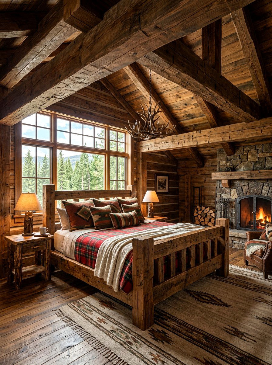 Rustic Timber Bedroom - 30 warm wood bedroom ideas