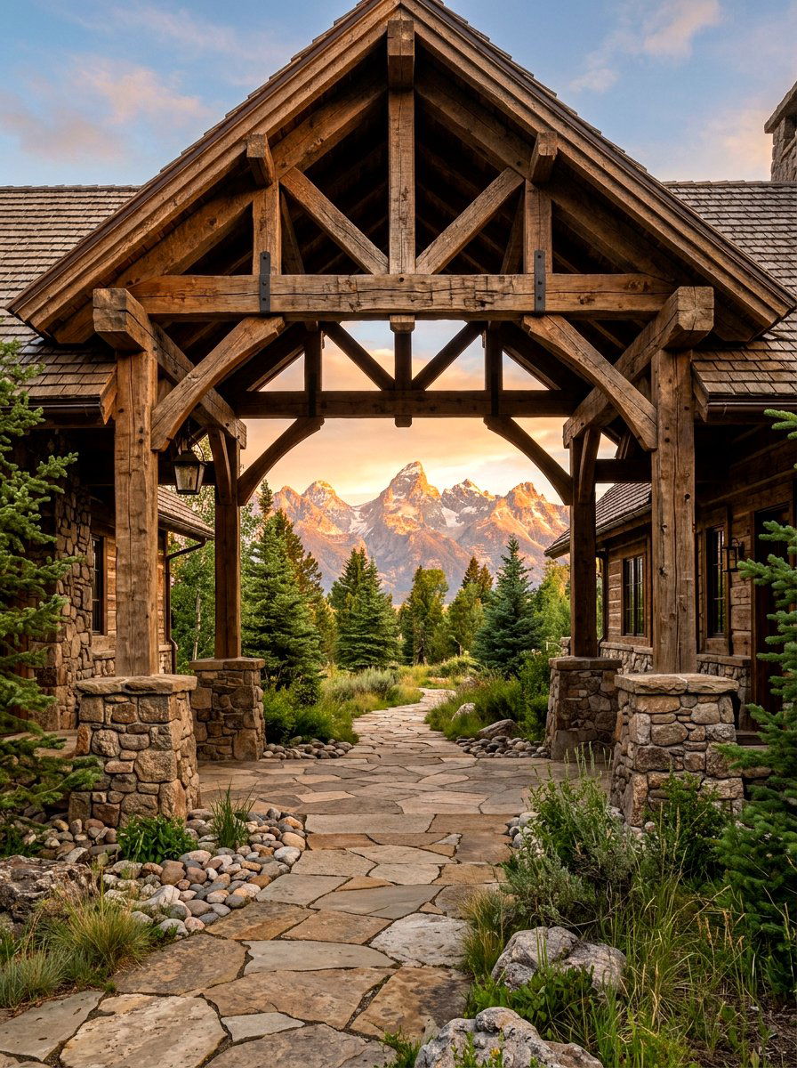 Rustic Timber Breezeway - 30 breezeway exterior ideas aesthetic