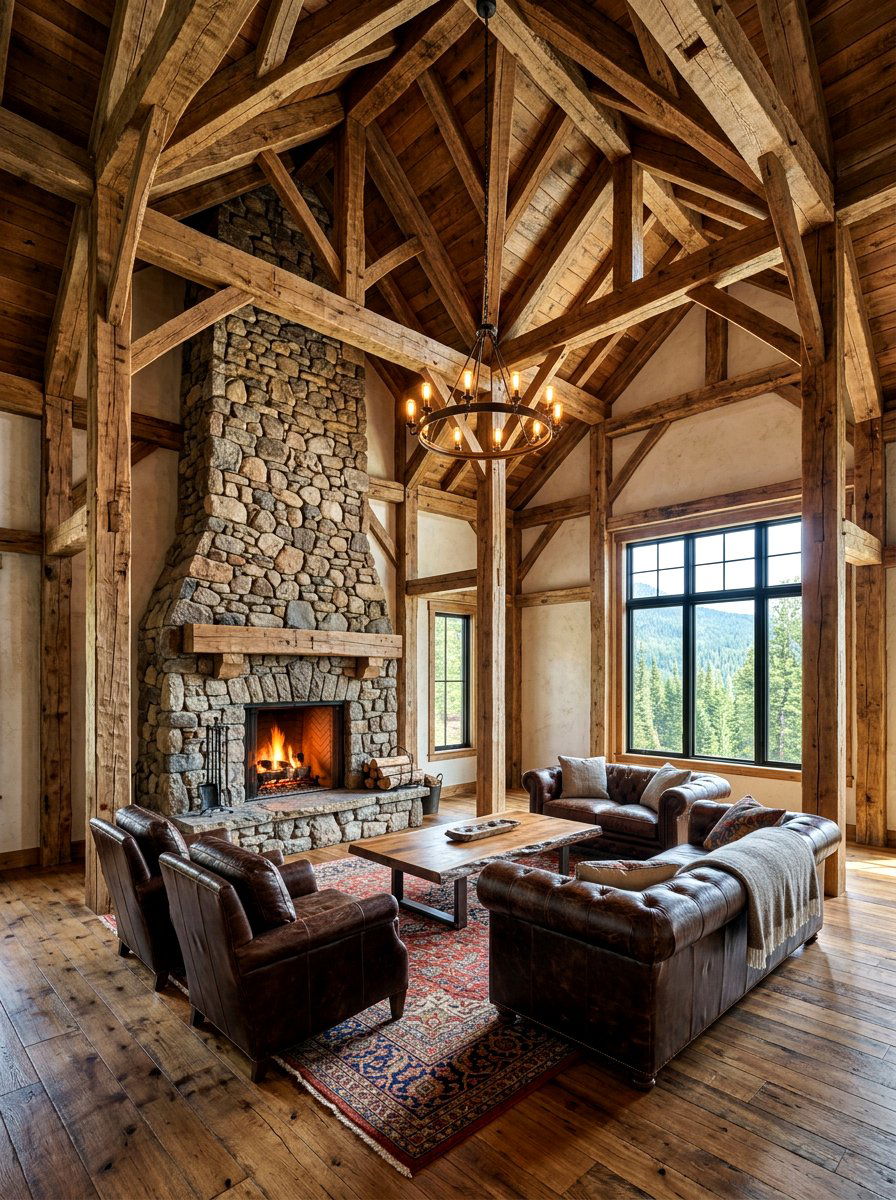 Rustic Timber Frame - 30 barn style home ideas