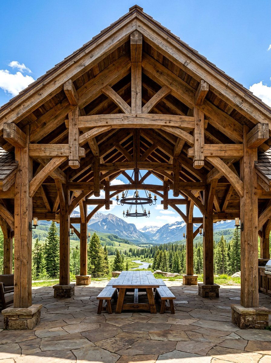 Rustic Timber Frame - 30 covered patio ideas