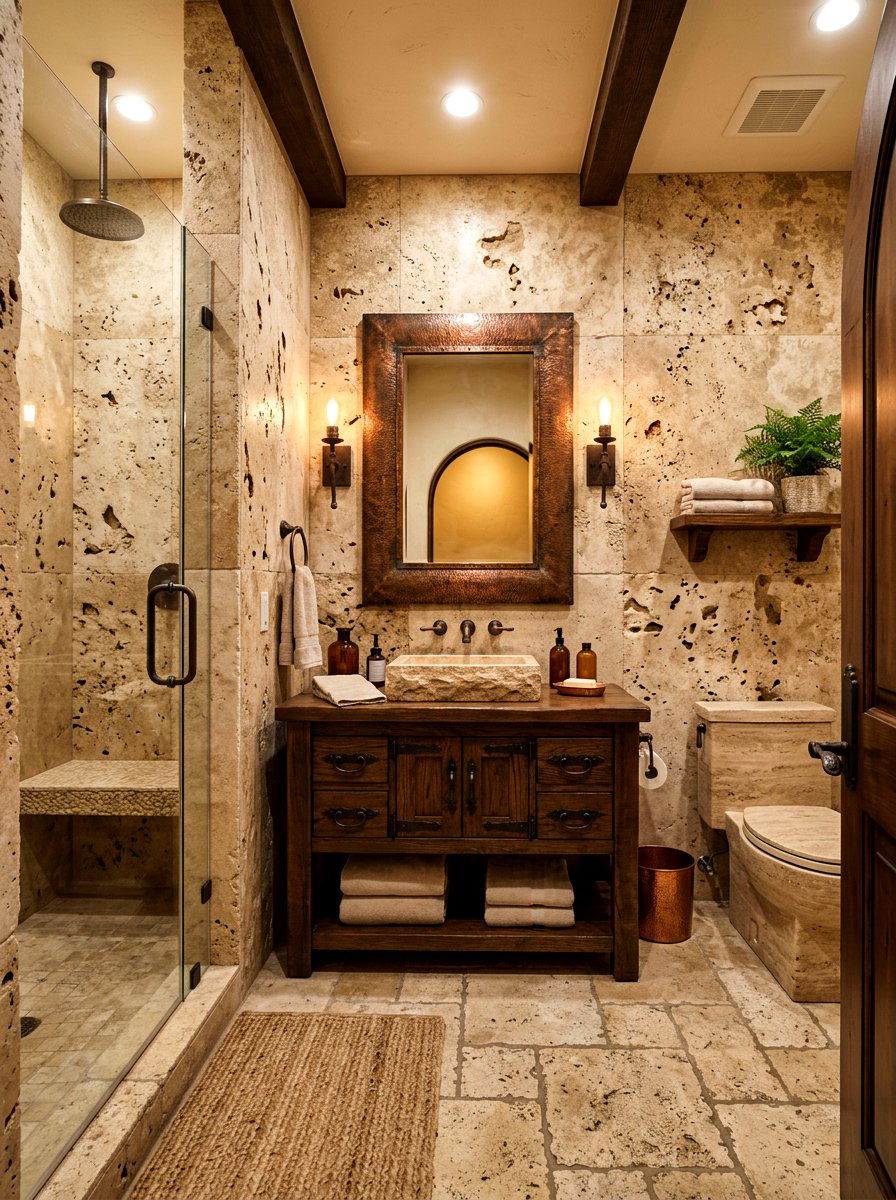 Rustic Travertine Bathroom - 30 travertine bathroom ideas