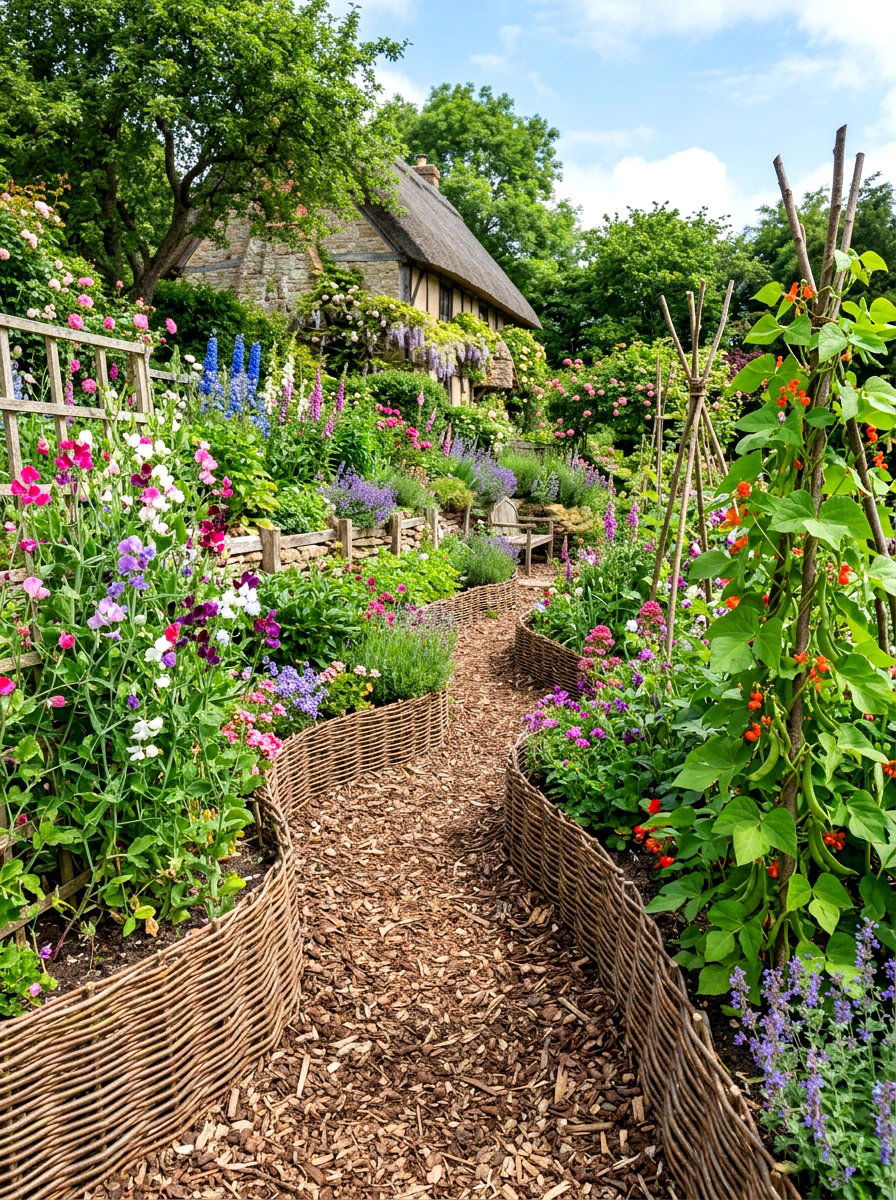 Rustic Willow Path - 30 raised bed path ideas
