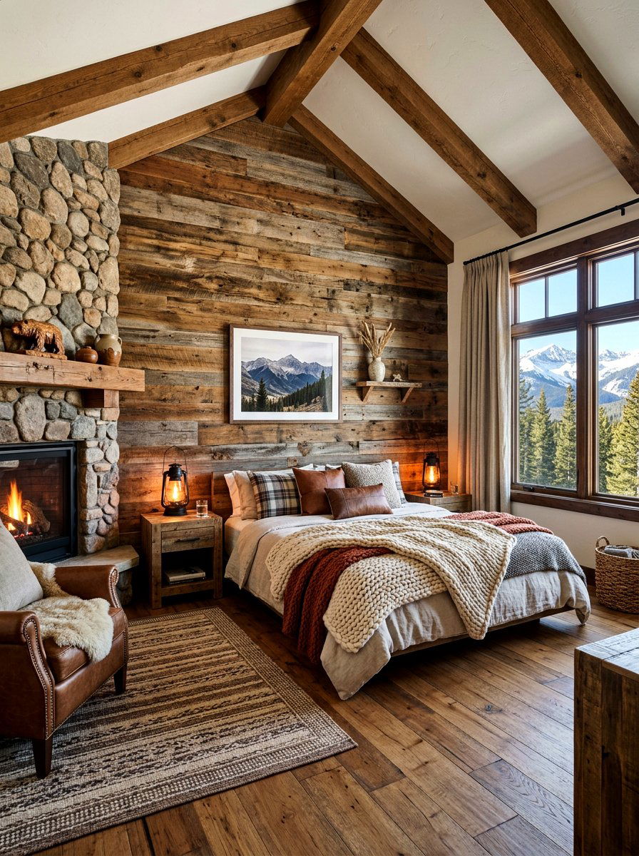 Rustic Wood Accents - 30 romantic bedroom ideas