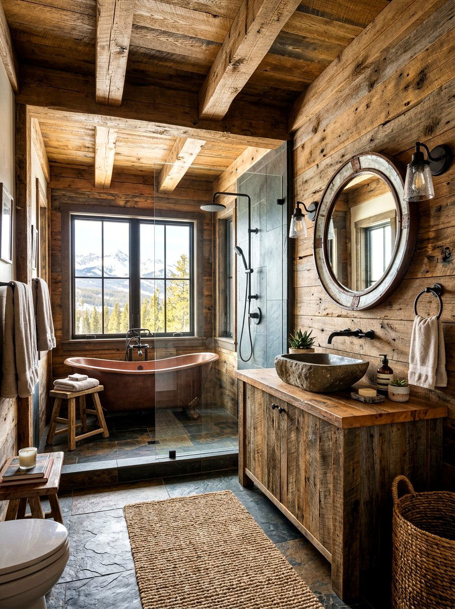 Rustic Wood Bathroom - 30 Pinterest bathroom ideas
