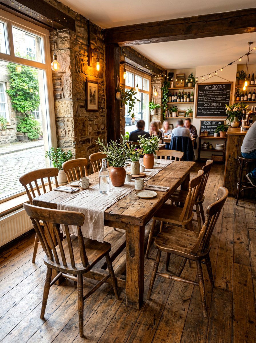 Rustic Wood Bistro - 30 bistro dining room ideas