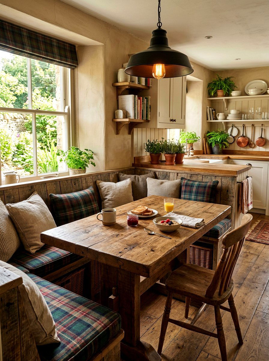 Rustic Wood Breakfast Nook - 30 built in breakfast station ideas