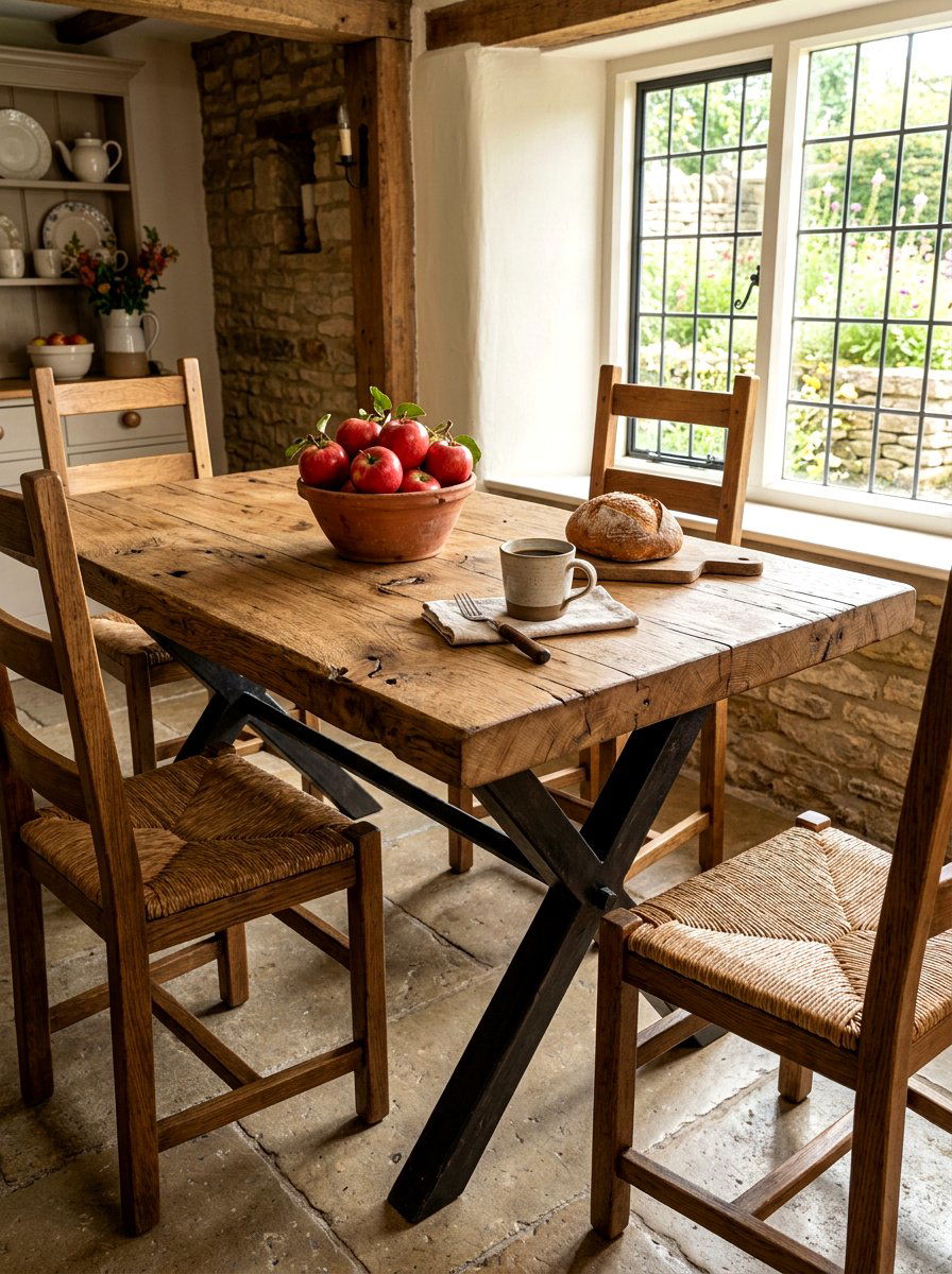 Rustic Wood Breakfast Table - 30 round breakfast table ideas