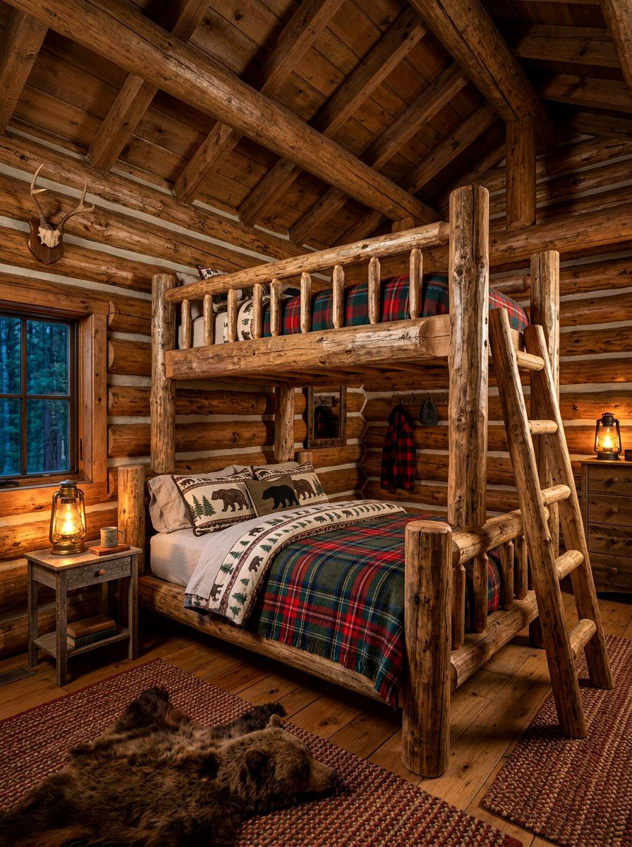Rustic Wood Bunk Bed - 30 bunk bed ideas