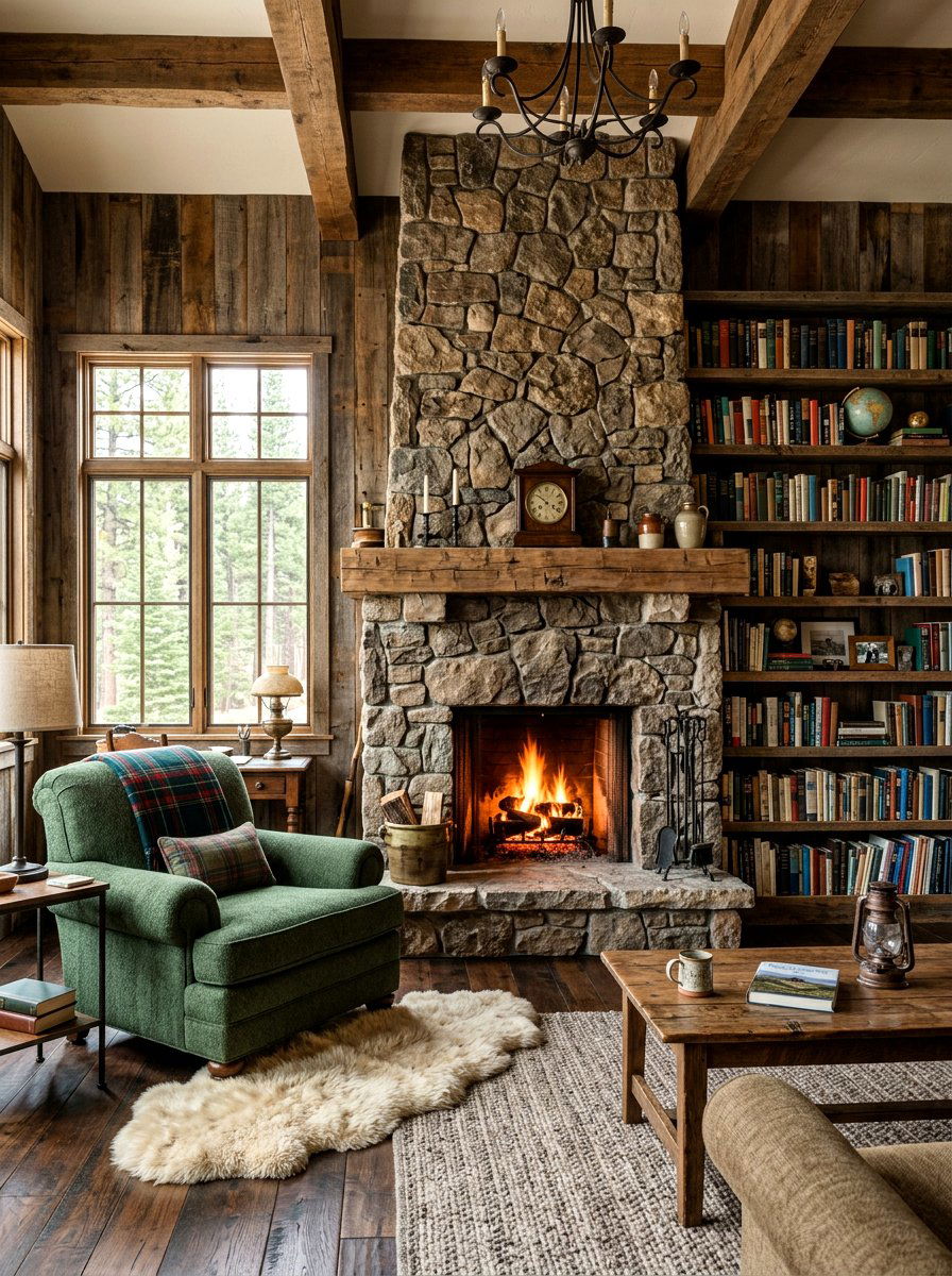 Rustic Wood Cabin Den - 30 reading den ideas