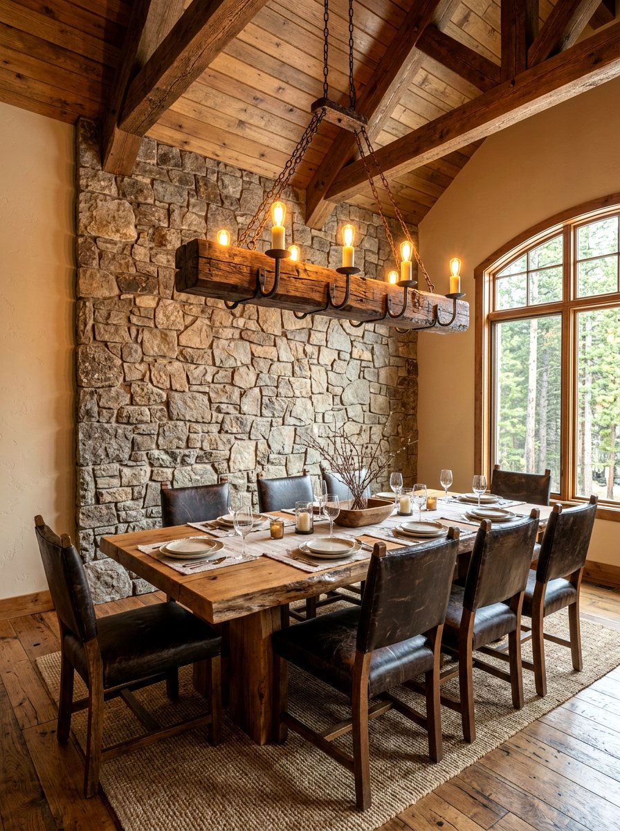 Rustic Wood Chandelier - 30 formal dining room chandelier ideas