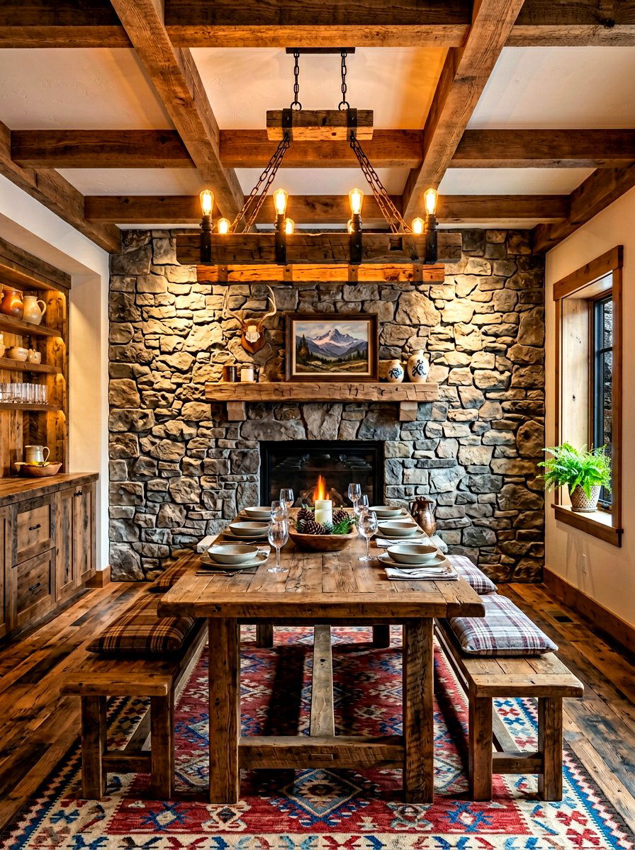 Rustic Wood Chandelier - 30 dark basement lighting ideas