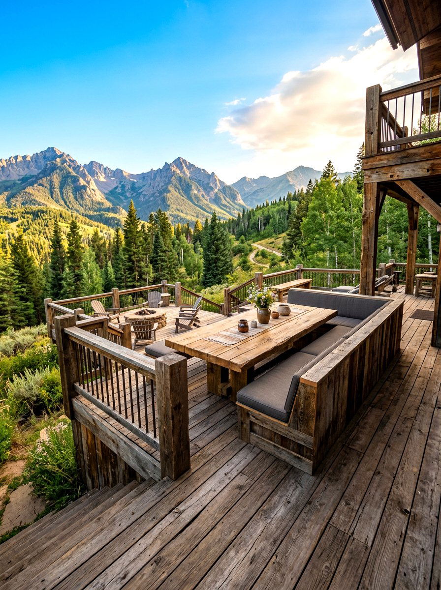 Rustic Wood Deck - 30 al fresco dining ideas
