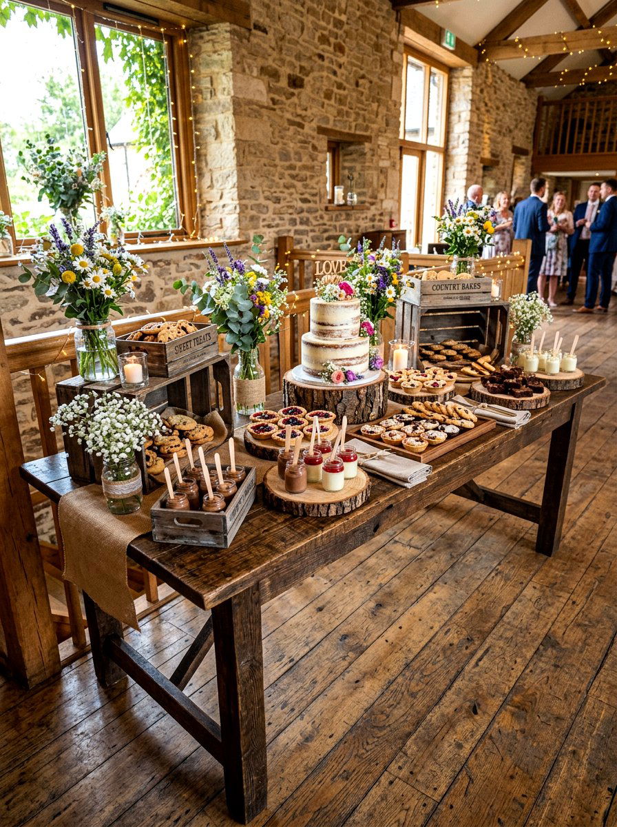Rustic Wood Dessert Table - 30 dessert table decor ideas