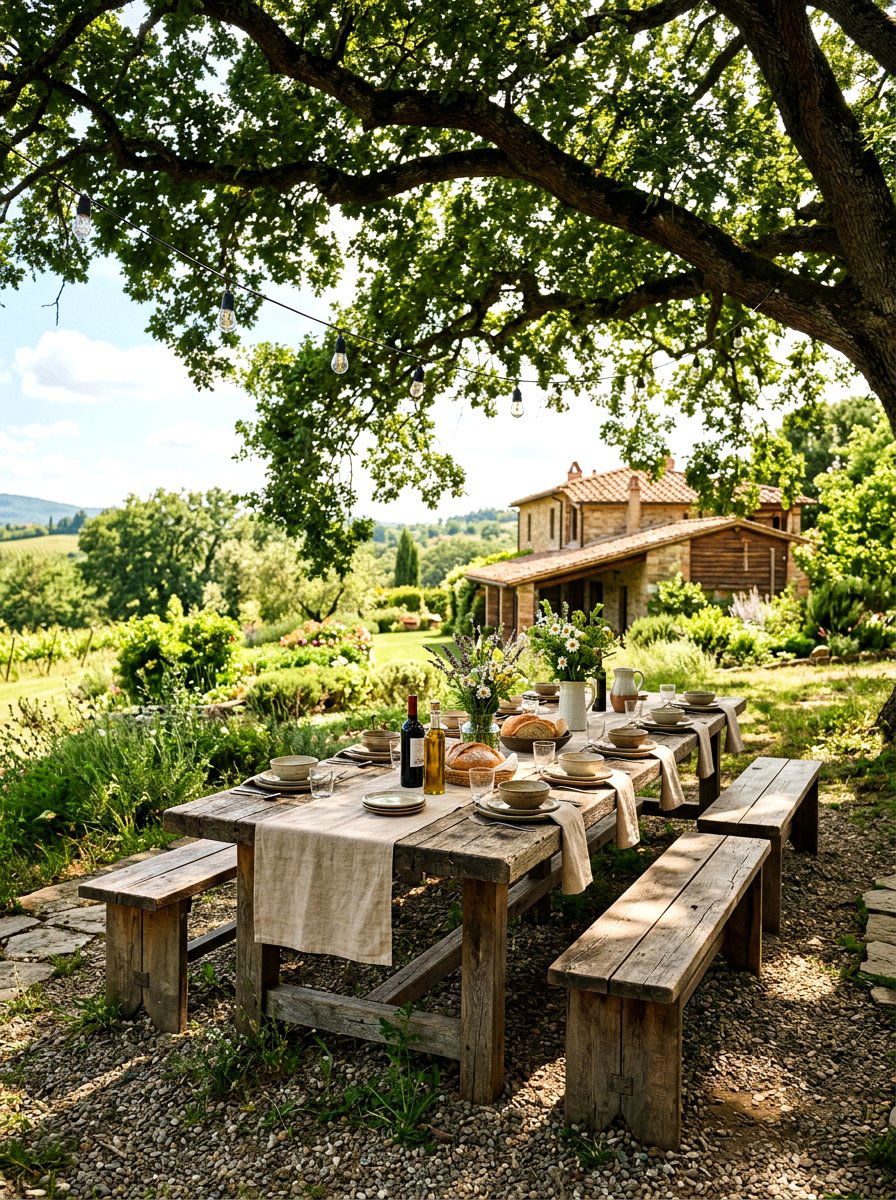 Rustic Wood Dining Area - 30 wine country patio ideas