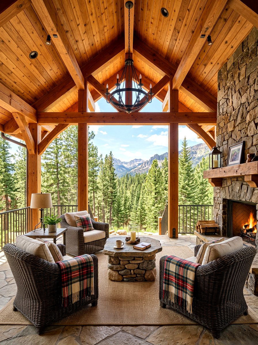 Rustic Wood Enclosure - 30 screened patio ideas