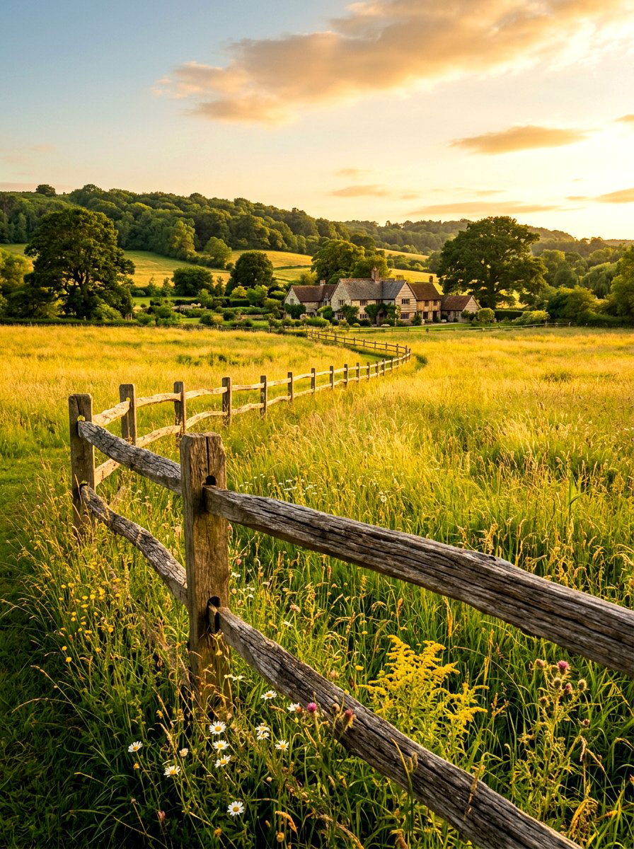 Rustic Wood Fence - 30 natural landscaping ideas