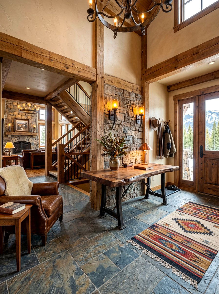 Rustic Wood Foyer - 30 foyer ideas