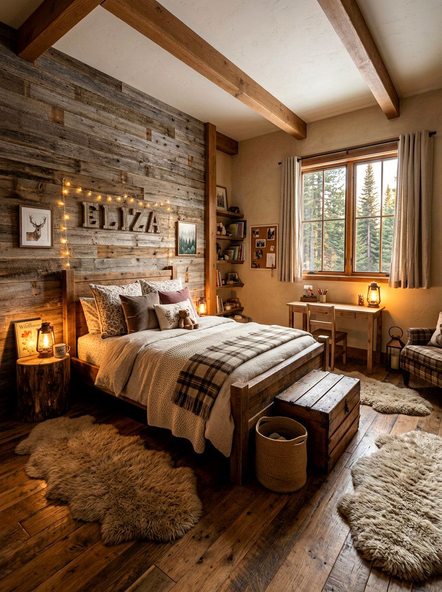 Rustic Wood Girl Bedroom - 30 girls bedroom decor ideas