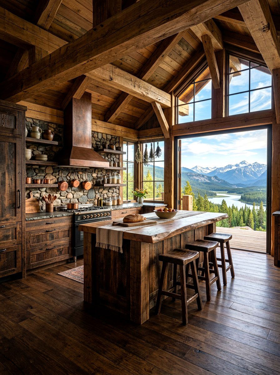Rustic Wood Kitchen - 30 lake house kitchen ideas