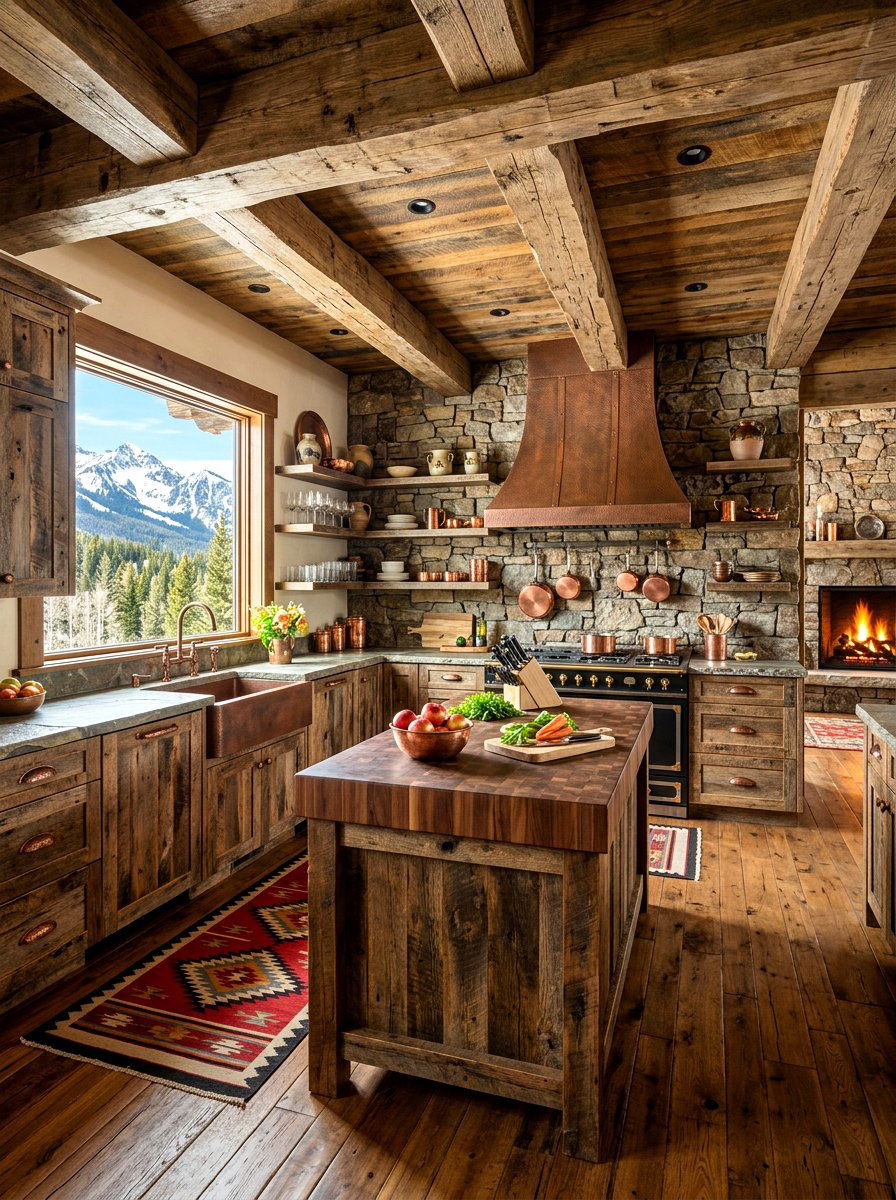 Rustic Wood Kitchen - 30 warm wood cabinet kitchen ideas