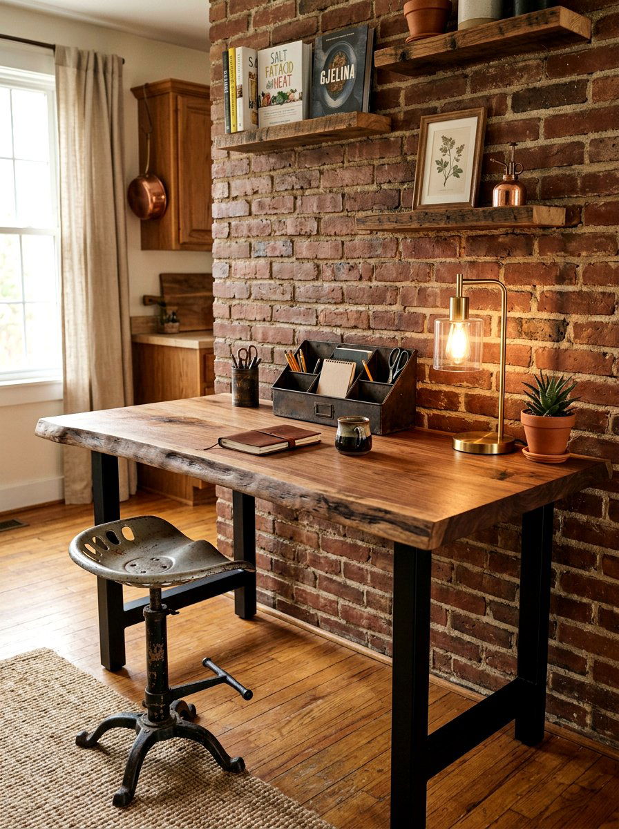 Rustic Wood Kitchen Desk - 30 kitchen desk nook ideas