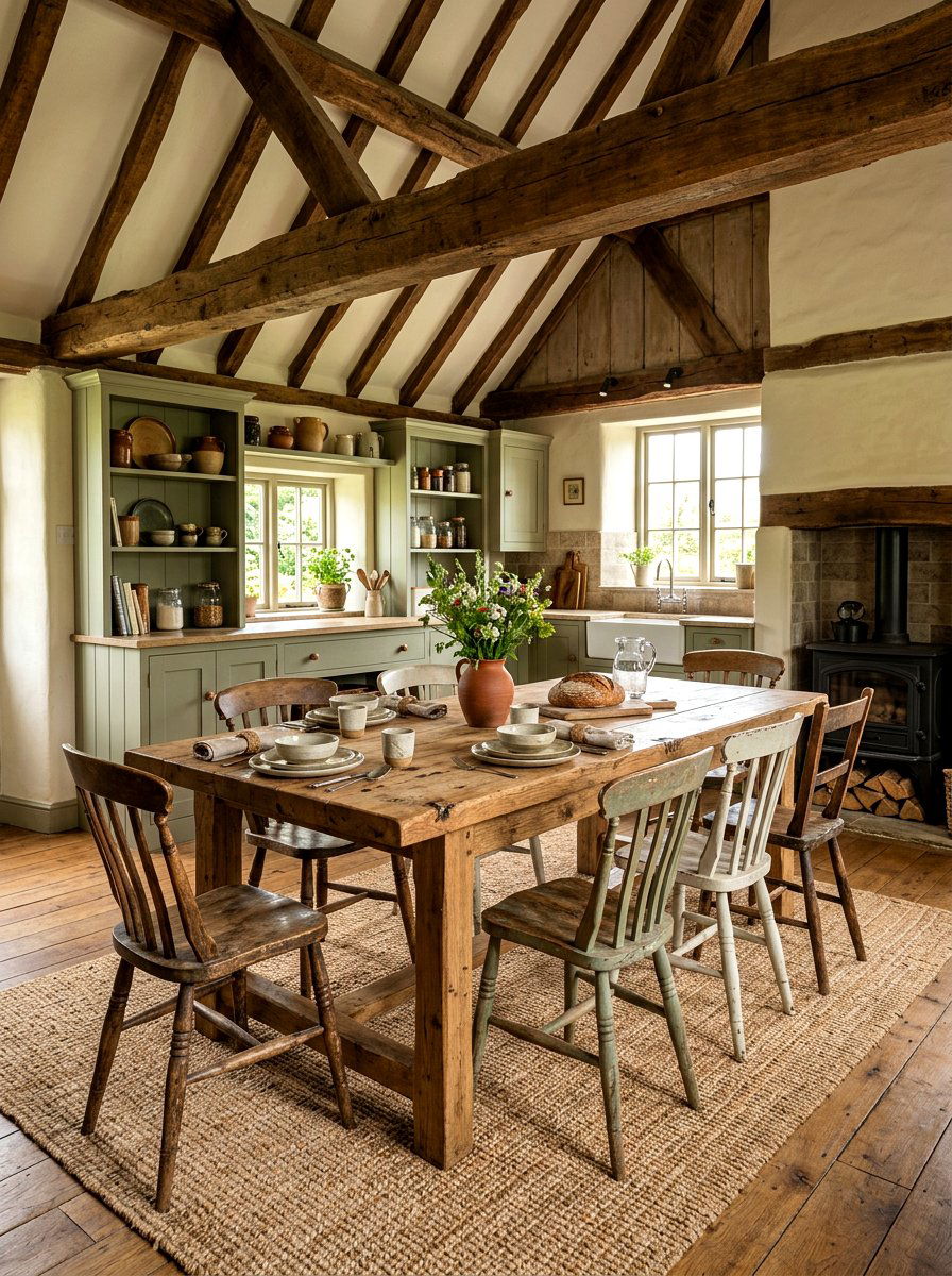 Rustic Wood Kitchen Table - 30 kitchen dining area ideas