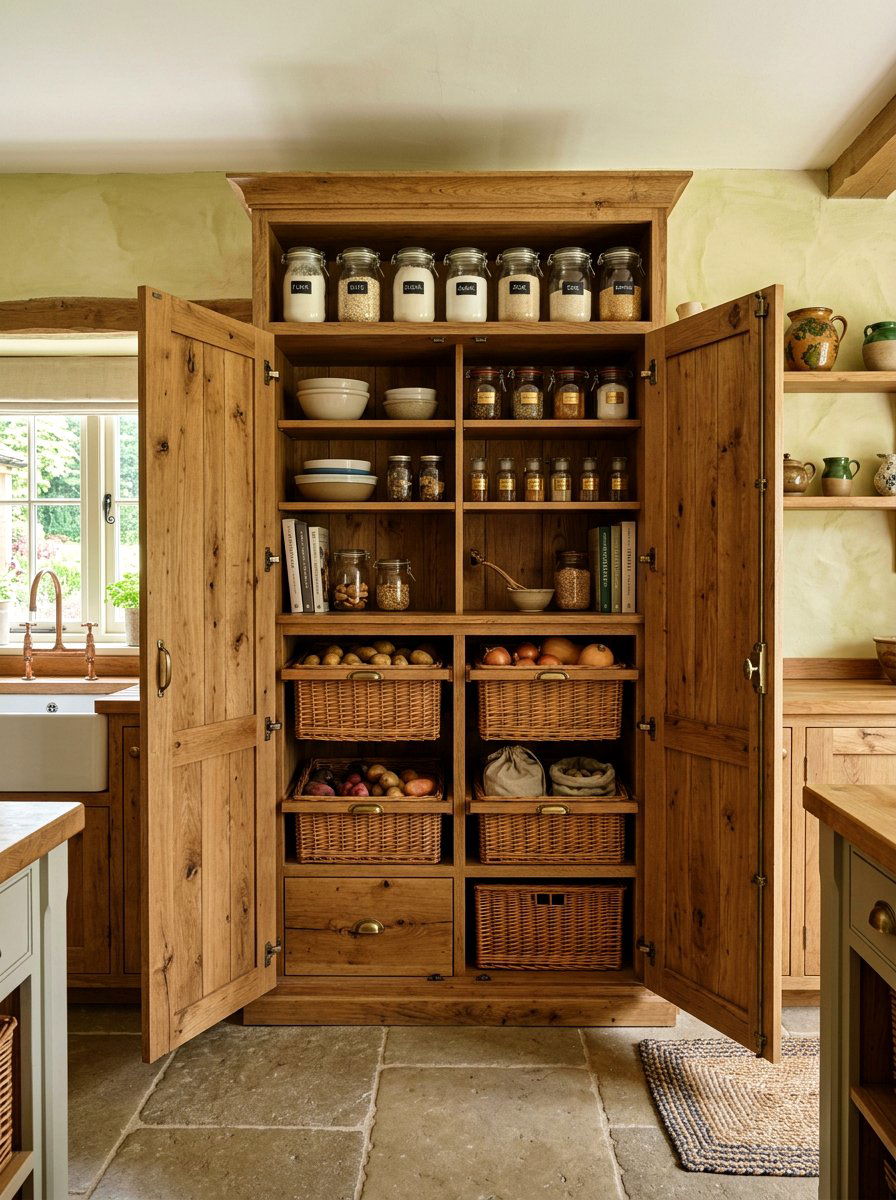 Rustic Wood Larder - 30 pull out pantry ideas