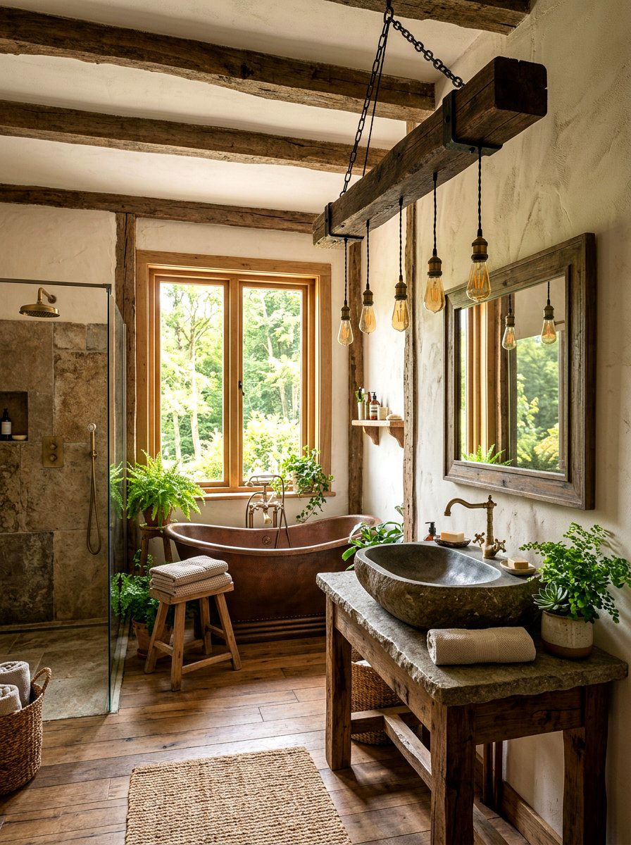 Rustic Wood Light - 30 vanity lighting ideas