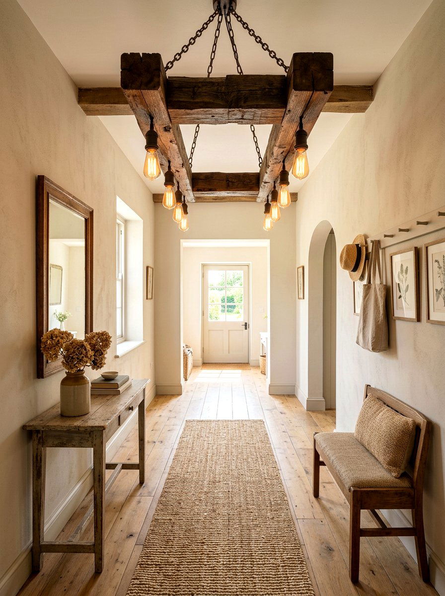 Rustic Wood Light - 30 hallway lighting ideas