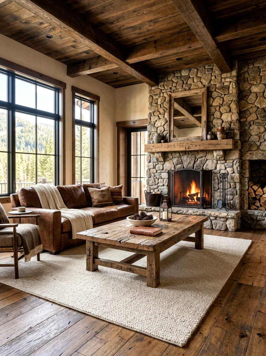 Rustic Wood Living Room - 30 secondhand decor ideas
