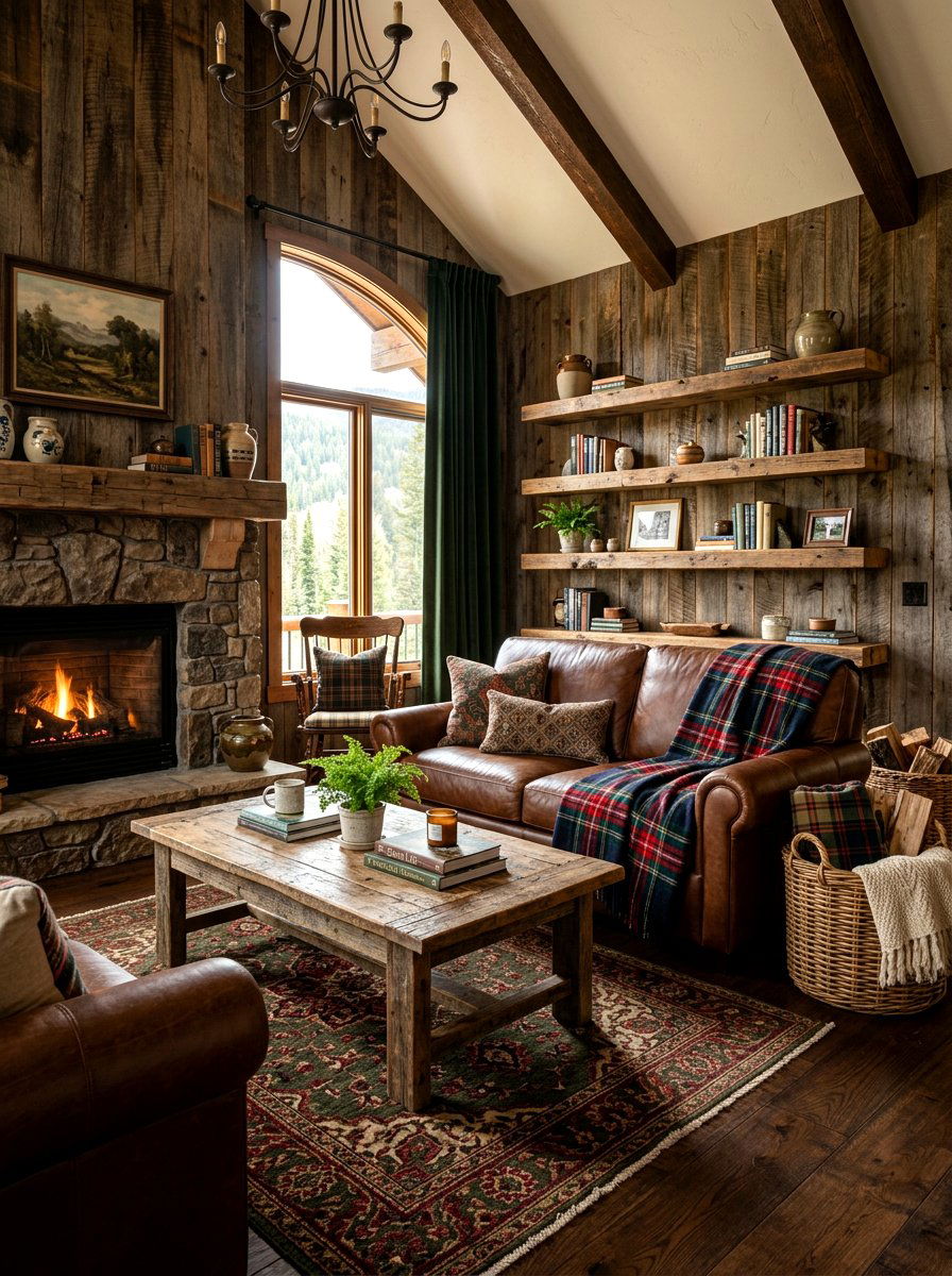 Rustic Wood Living Room - 30 college apartment ideas