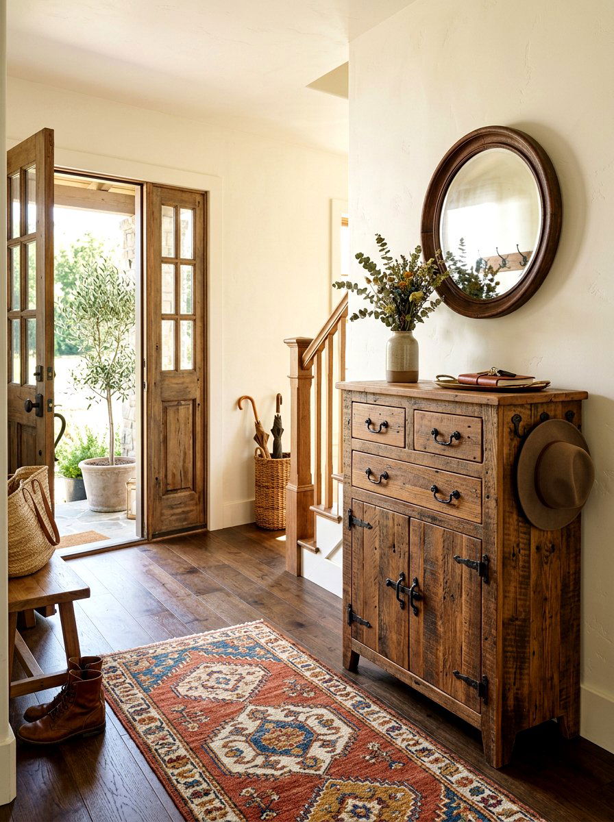 Rustic Wood Narrow Storage Cabinet - 30 slim storage cabinet ideas