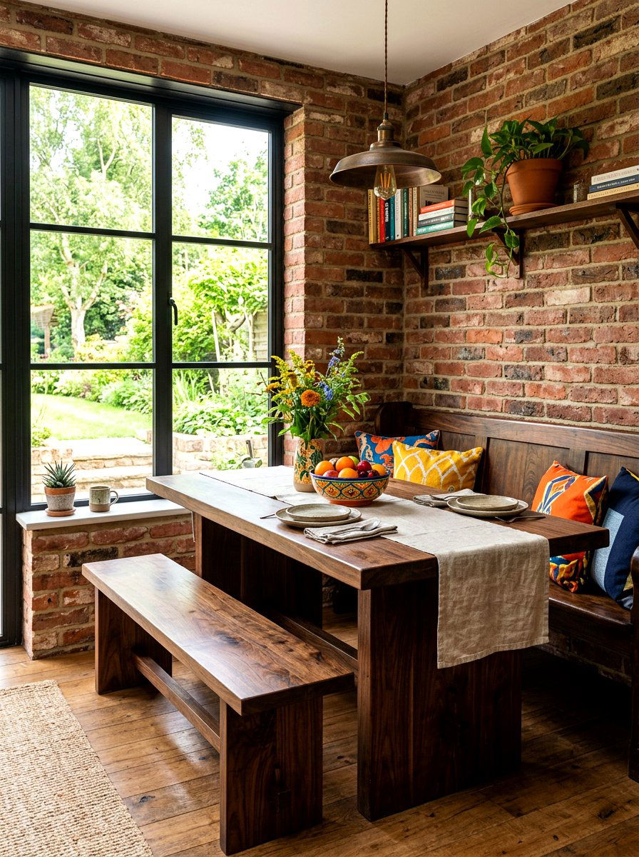 Rustic Wood Nook - 30 window breakfast nook ideas