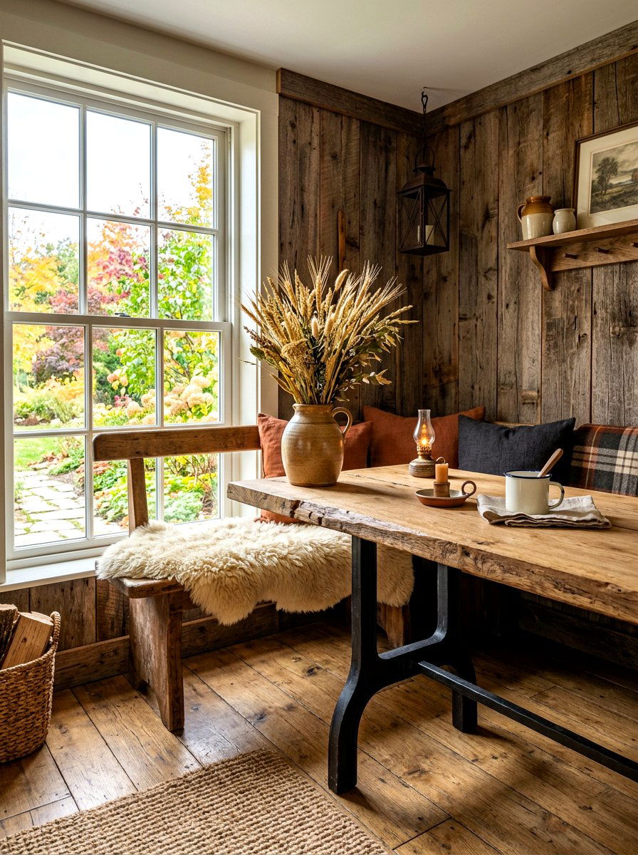 Rustic Wood Nook - 30 breakfast nook ideas