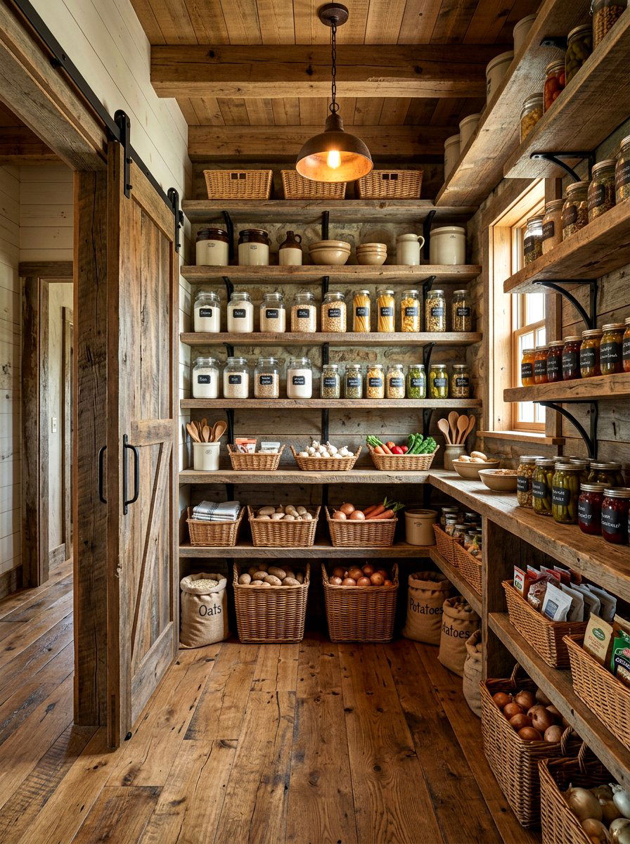 Rustic Wood Pantry - 30 utility kitchen ideas