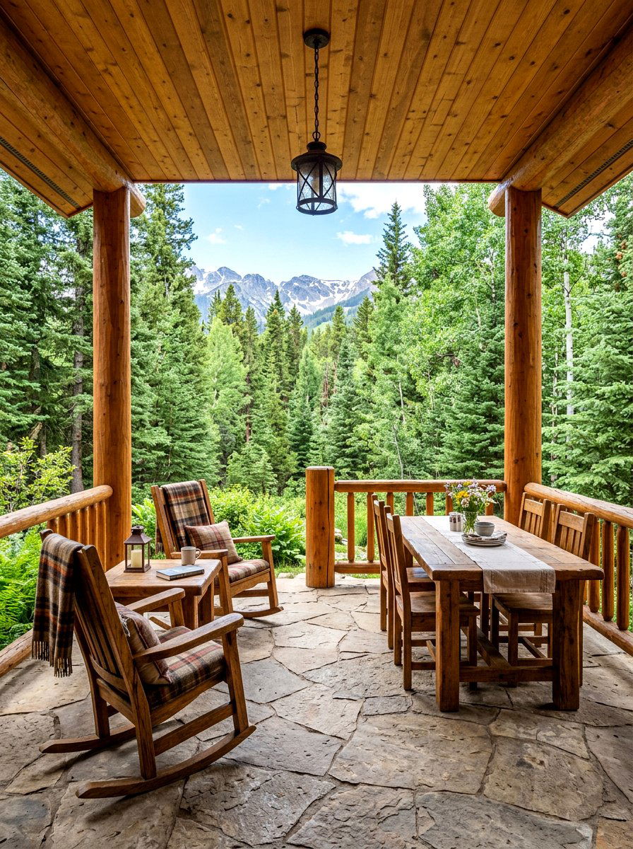 Rustic Wood Patio - 30 covered patio lounge ideas