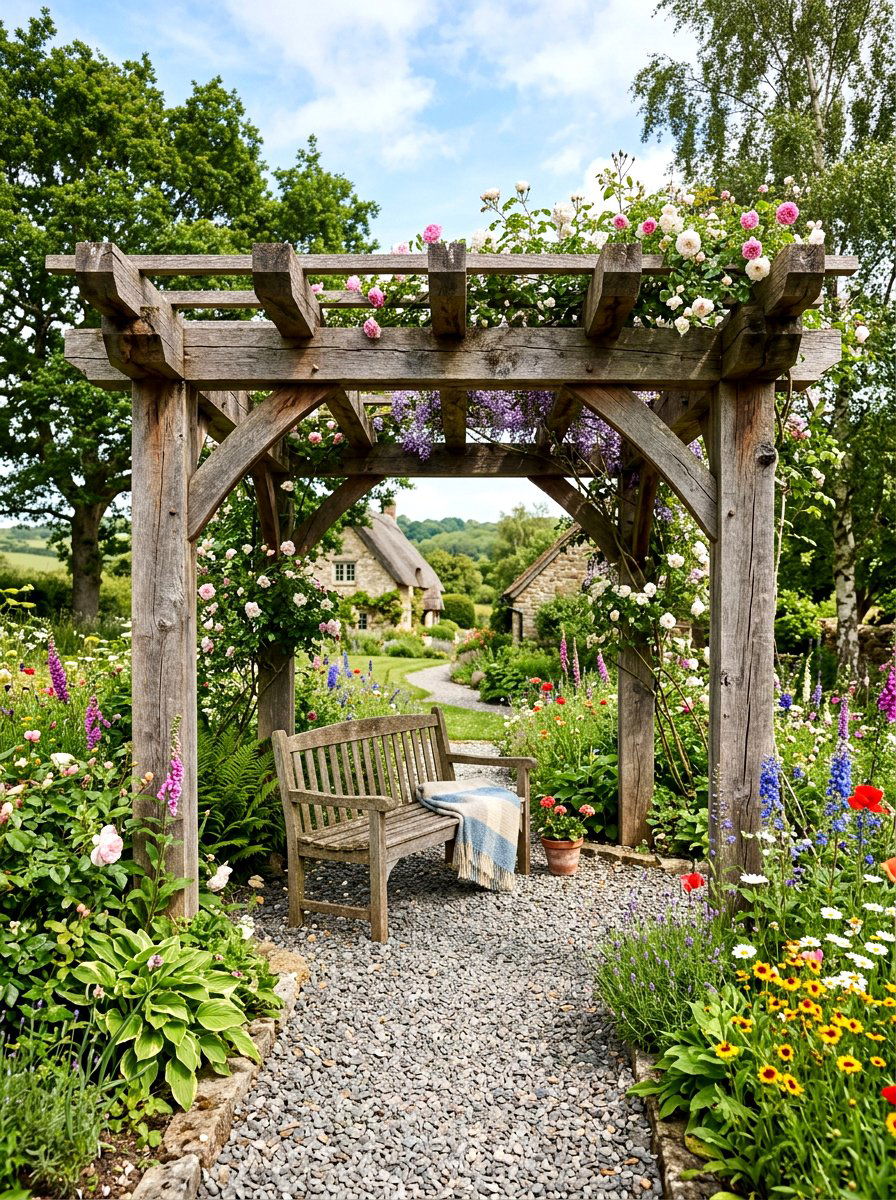Rustic Wood Pergola - 30 pergola decorating ideas