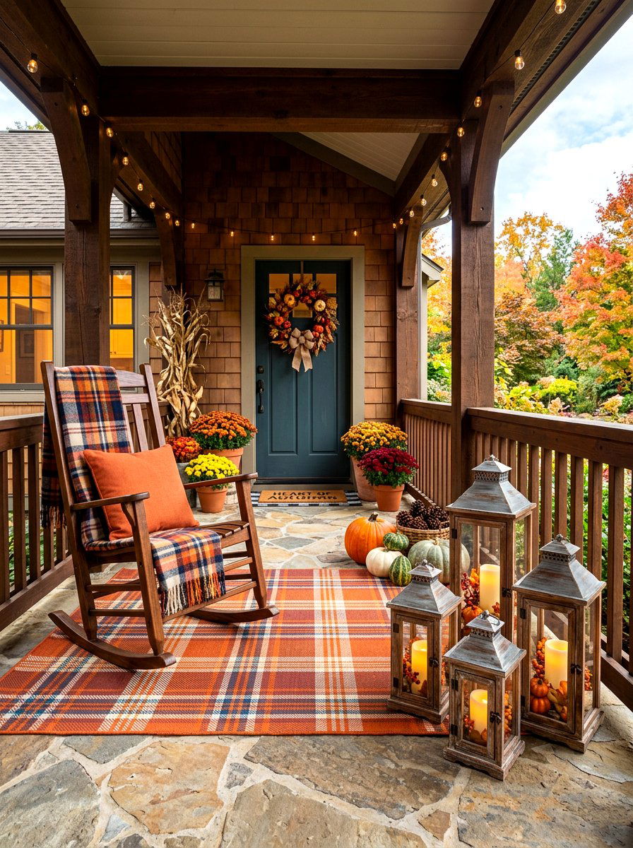 Rustic Wood Pillar Lantern - 30 porch lantern ideas