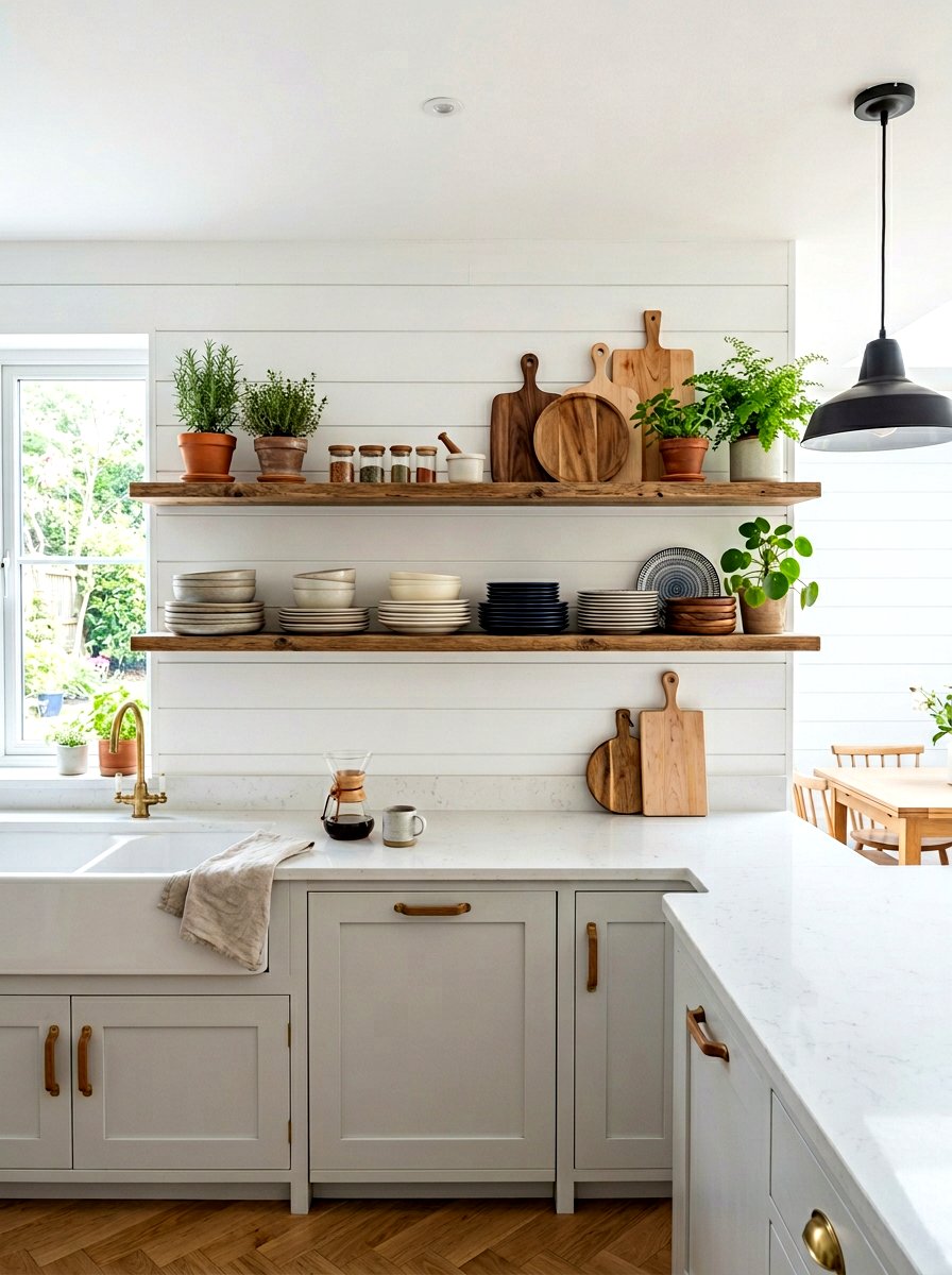 Rustic Wood Plate Ledge - 30 plate display kitchen ideas