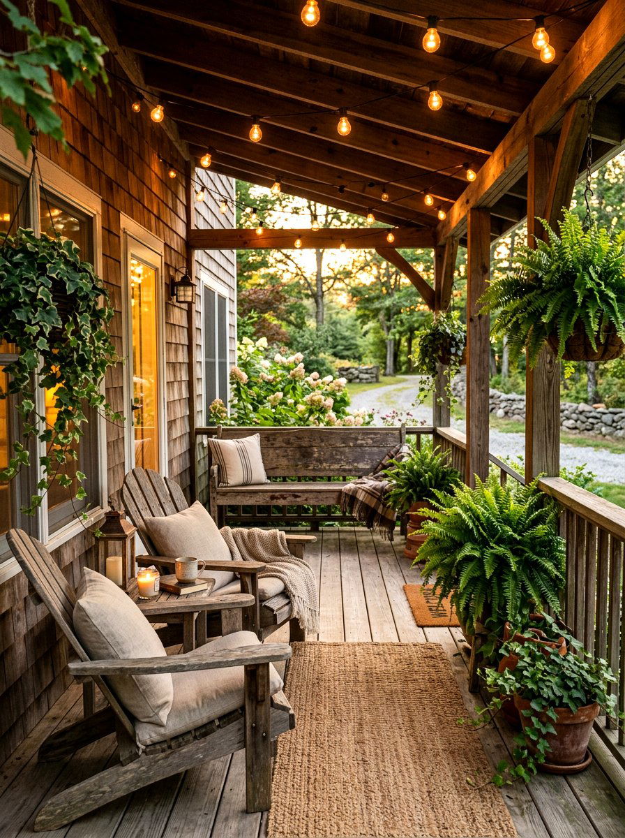 Rustic Wood Porch - 30 tiny cottage decor ideas