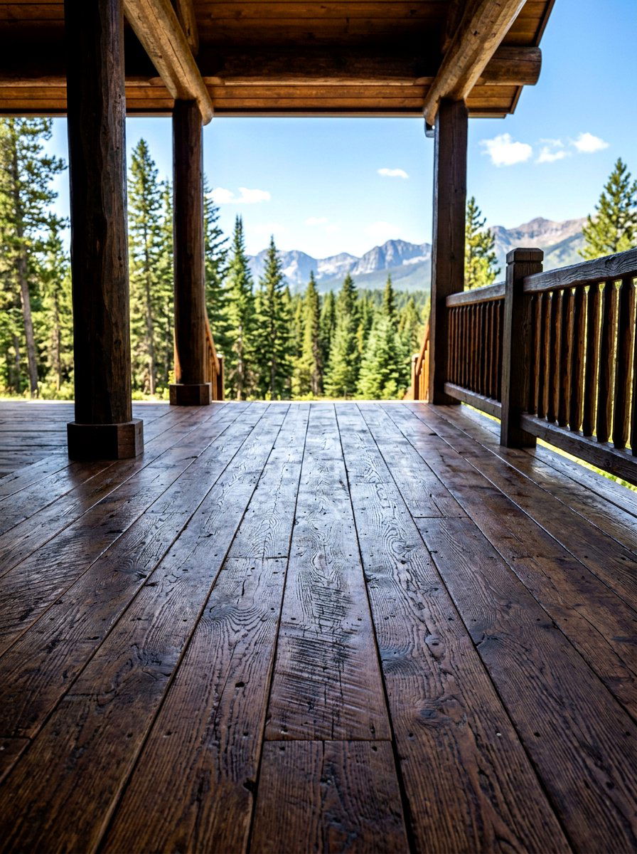 Rustic Wood Porch Floor - 30 cabin front porch ideas