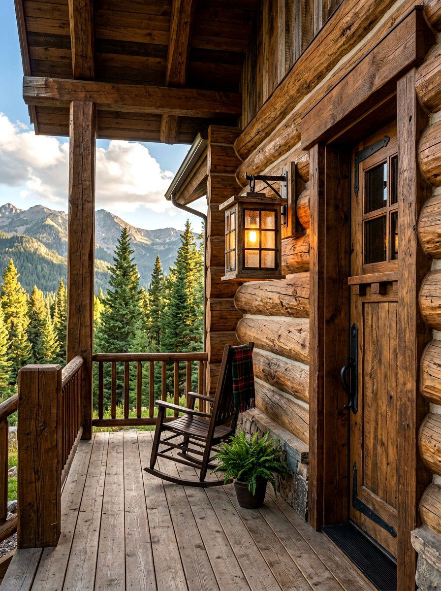 Rustic Wood Porch Light - 30 front porch lighting ideas