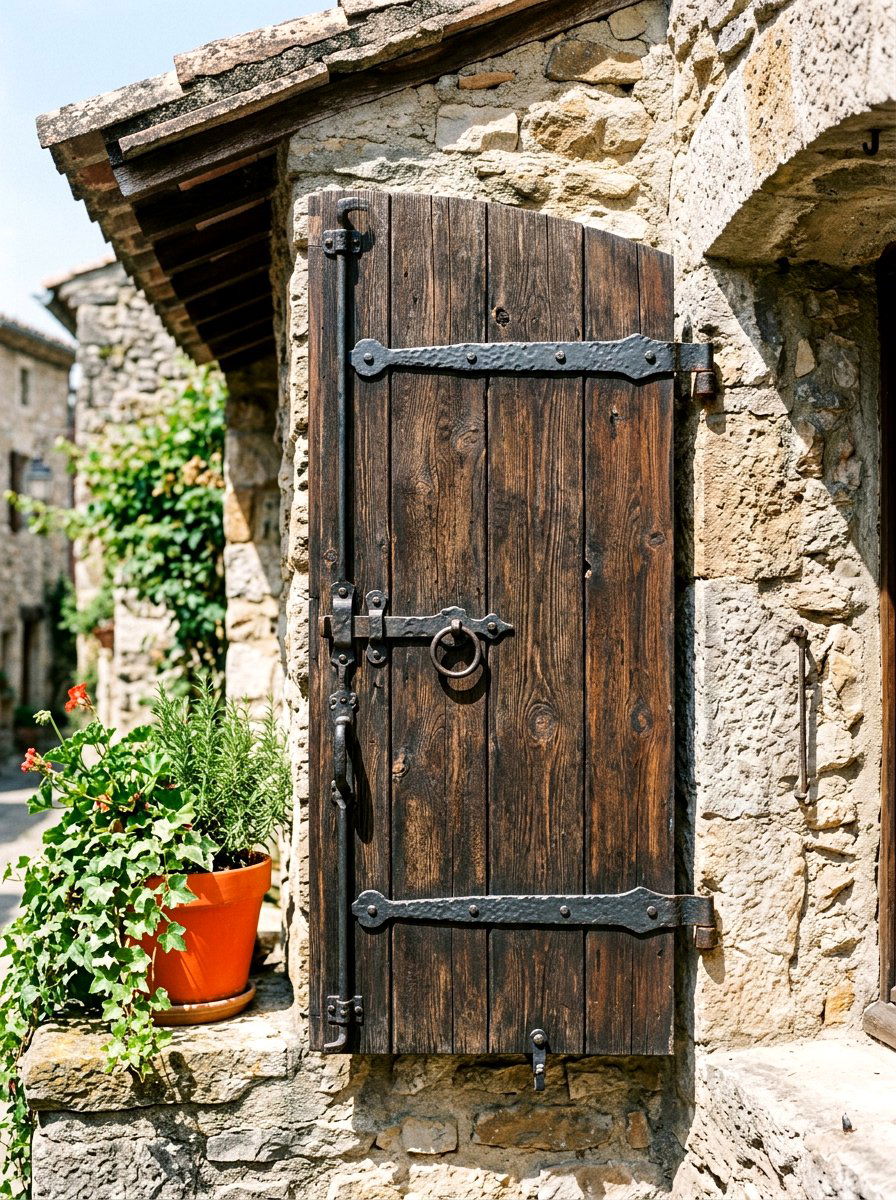 Rustic Wood Shutter - 30 cottage exterior ideas
