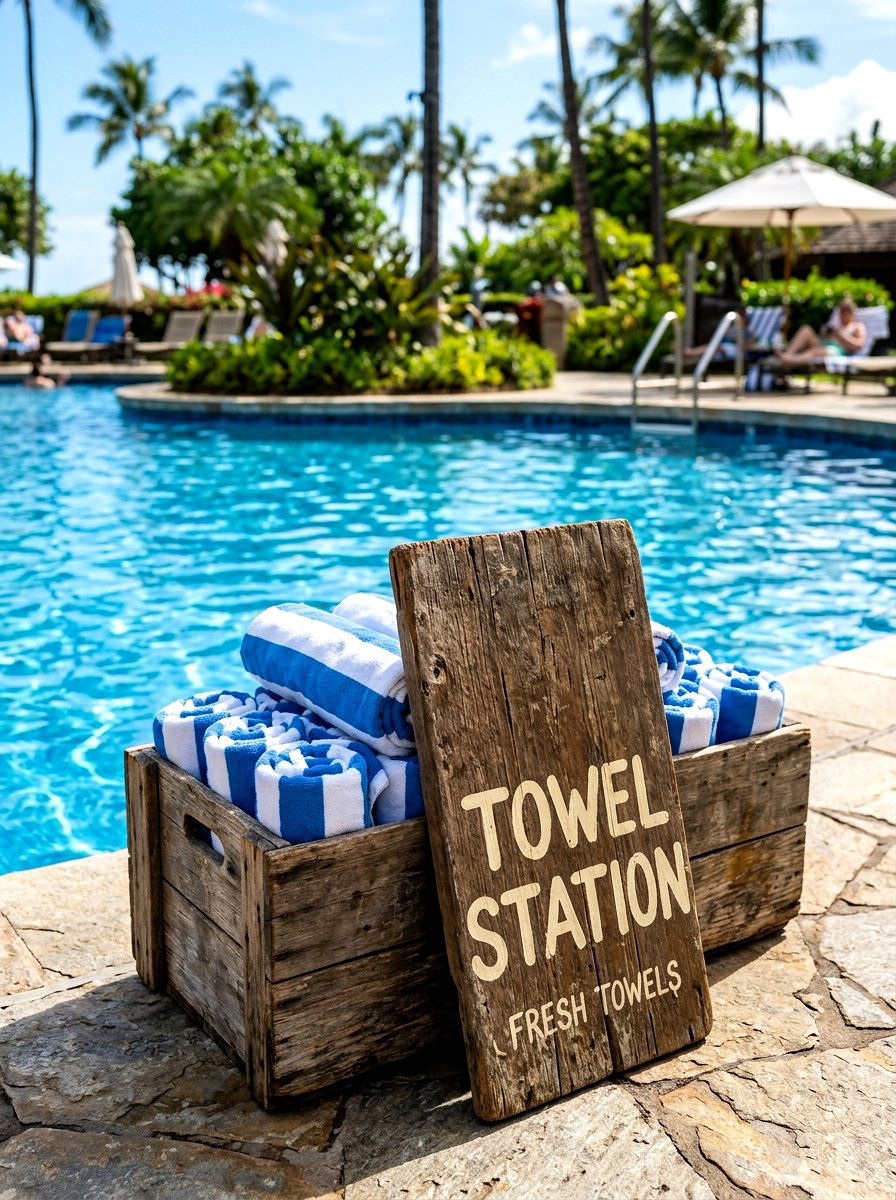 Rustic Wood Sign - 30 pool party decor ideas