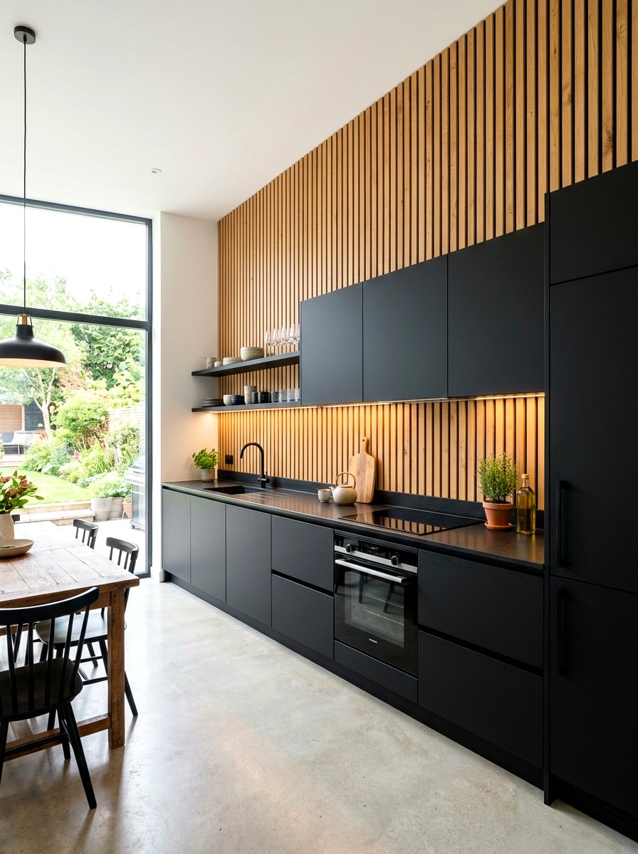 Rustic Wood Slatting - 30 kitchen wall decor ideas