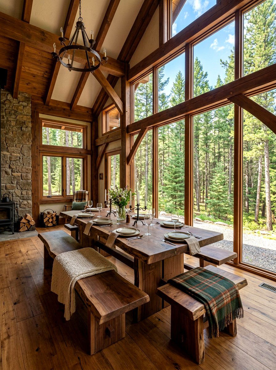 Rustic Wood Sunroom Dining - 30 sunroom dining ideas