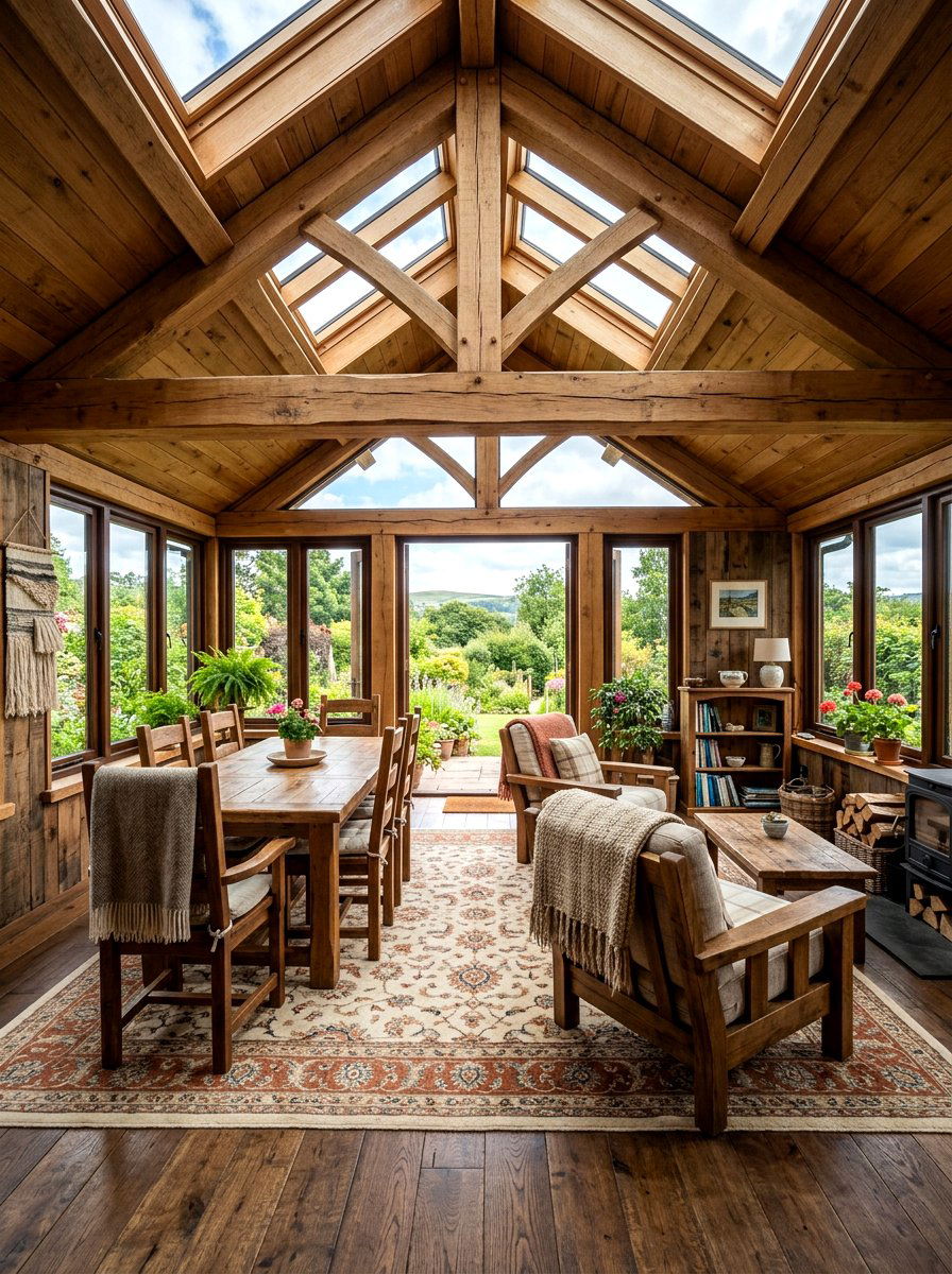 Rustic Wood Sunroom - 30 bright sunroom ideas